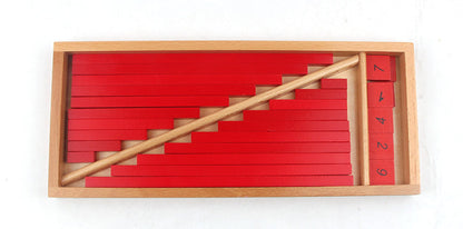 Montessori Rechenstäbe aus Holz für Kinder – Frühe Mathematik Lernspielzeug, Pädagogisches Material, Neutral