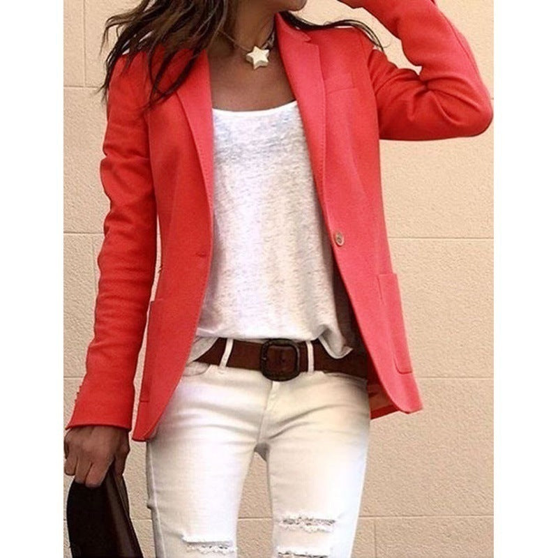 Damen Blazer Slim Fit Harajuku Stil – Eleganter Einreiher für Büro und Freizeit