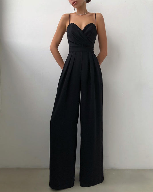 Shirley – Minimalistischer Jumpsuit mit geradem Bund und Mopp