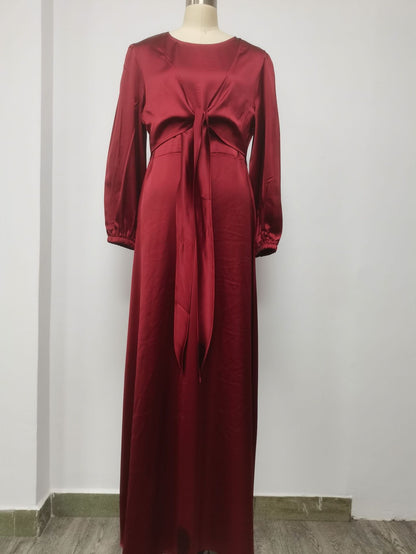 Sophie – Elegantes Kaftan Kleid aus veganem Satin für Frauen