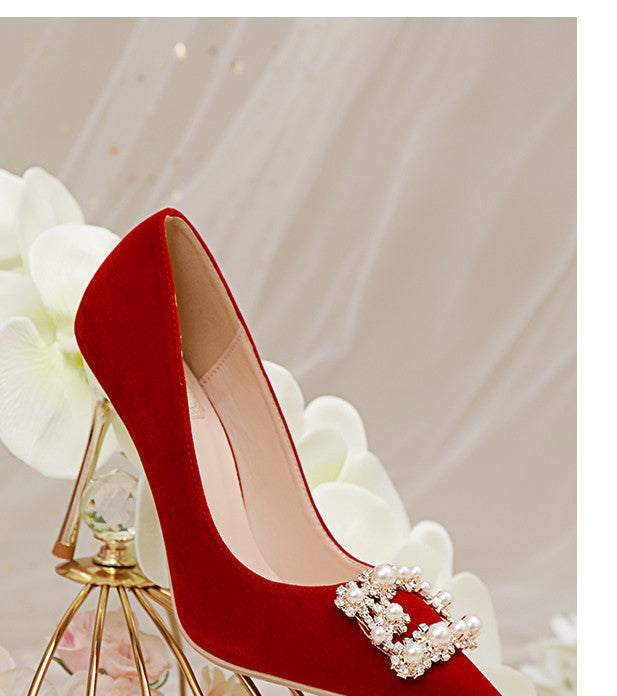 Lynda – Perlen-Rhinestone Stiletto Hochzeitsschuhe