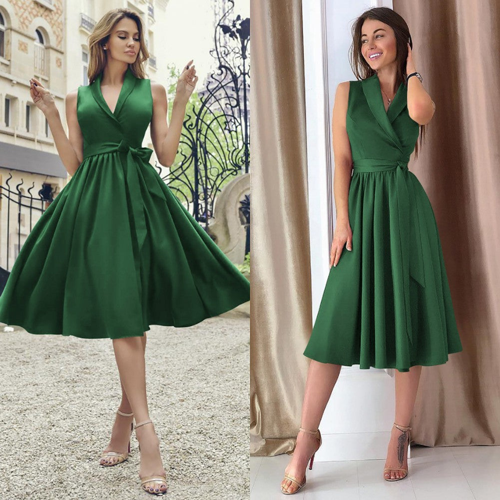 Carly – Midi Kleid Casual Ärmellos mit Gürtel