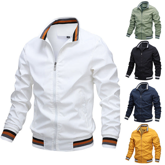 Men's Casual Bomber Jacket with Stand-up Collar – Modern Street Style and Comfort for Everyday and Leisure
