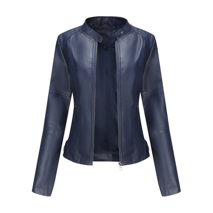 Georgina – Dünne Vegane Jacke mit Stehkragen im Slim-Fit