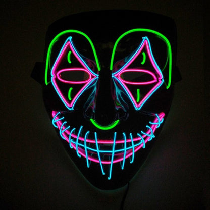 Halloween LED Light Mask for Adults – Creepy Party and Costume Mask with Neon Effect