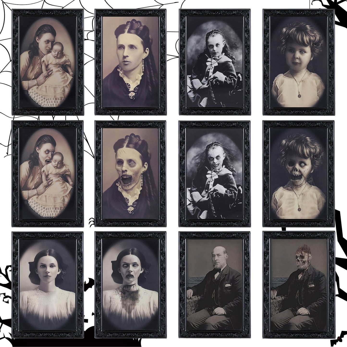 Halloween decoration 3D ghost picture frame – creepy portraits for haunted houses & parties