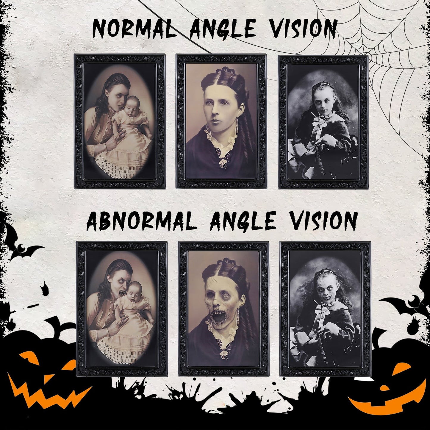 Halloween decoration 3D ghost picture frame – creepy portraits for haunted houses & parties