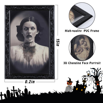 Halloween decoration 3D ghost picture frame – creepy portraits for haunted houses & parties