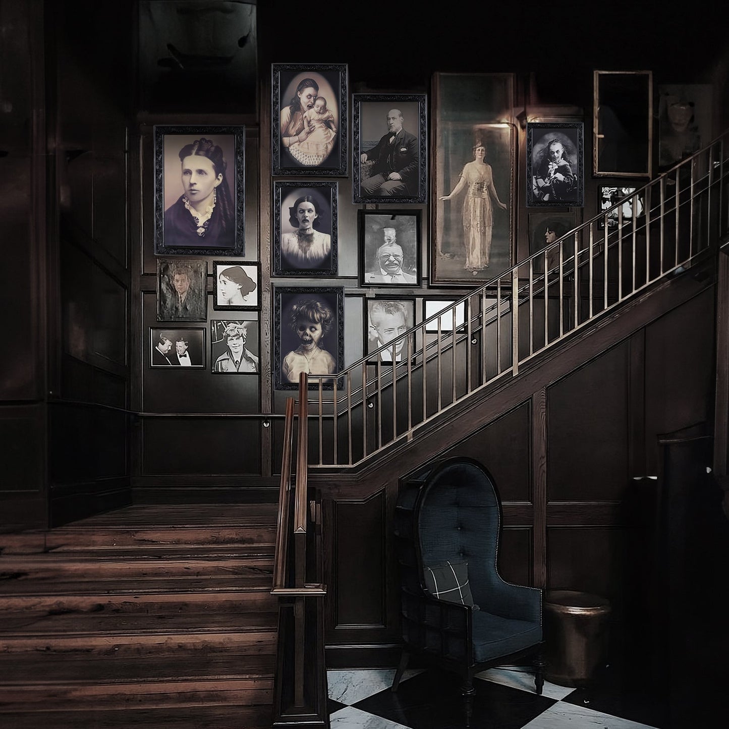 Halloween decoration 3D ghost picture frame – creepy portraits for haunted houses & parties