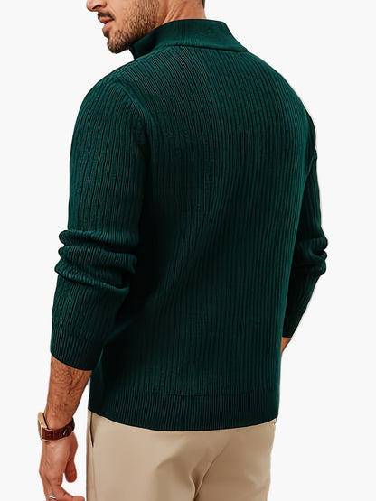 Men's Half-Zip Knit Sweater – Stylish Casual Sweater for Autumn and Winter