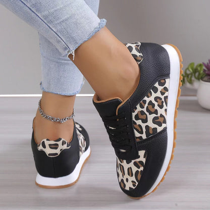 Denise – Leopard Damen Sportschuhe mit Schnürung