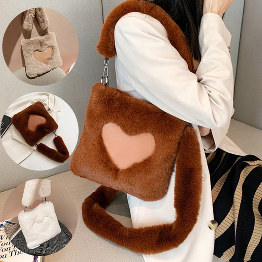 Tanya – Winter Plüsch Schultertasche für Damen