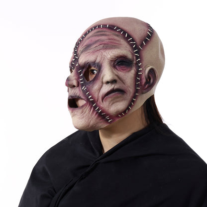 Halloween three-sided face mask for adults – creepy latex horror mask for costume & party
