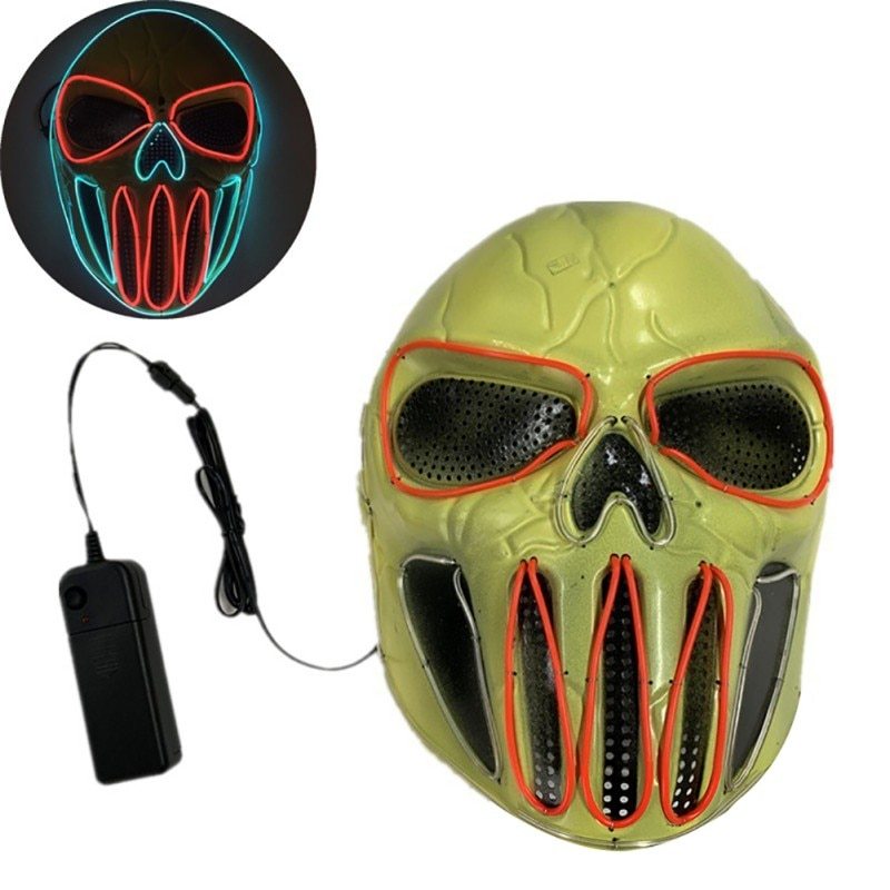 Halloween LED Skull Mask for Adults – Glowing Party and Costume Mask