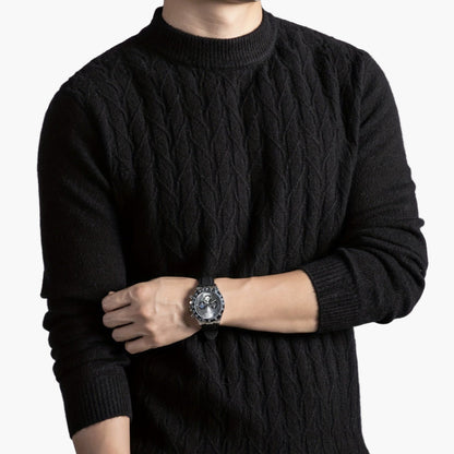 Herren Pullover mit Zopfmuster – Modernes, lässiges Strickdesign für Alltag und Büro