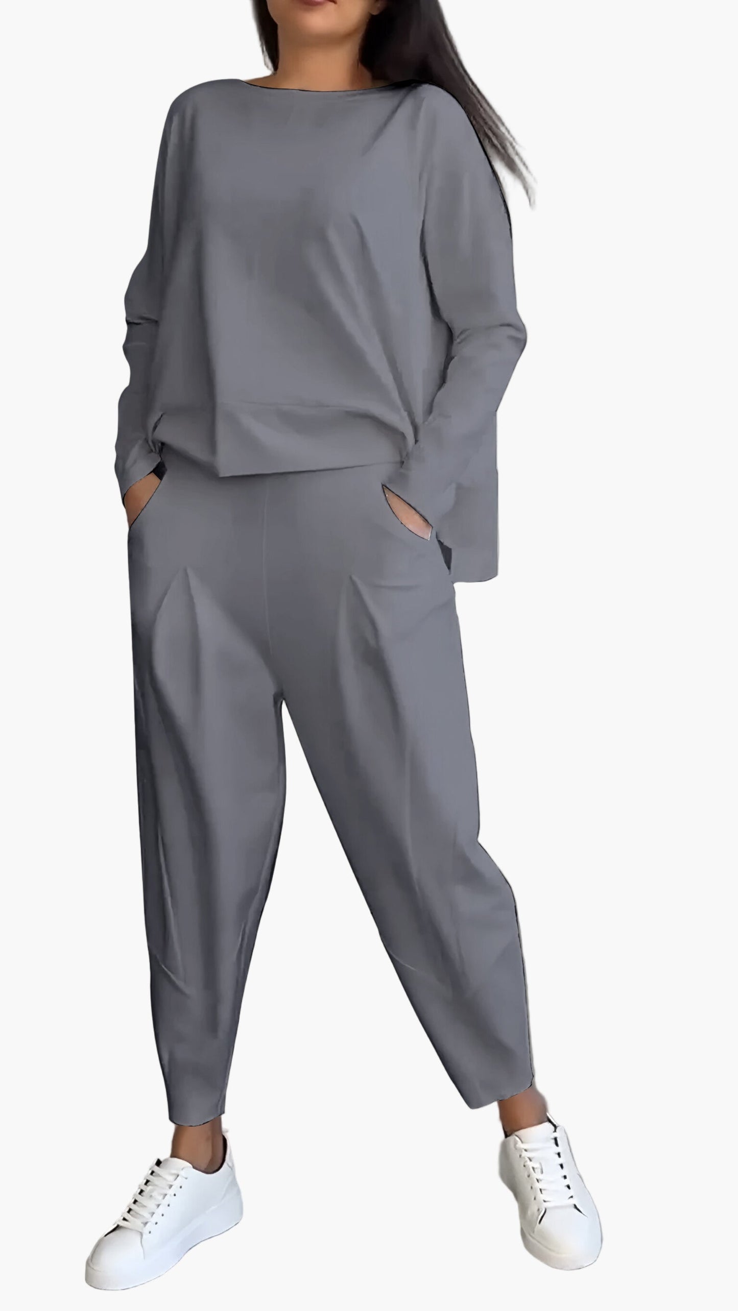 Damen Zweiteiler Cozy Lounge Set – Modischer Freizeitanzug für Zuhause & Alltag