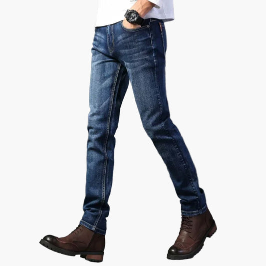 Herren Slim Fit Jeans Gerade Schnitt – Bequeme Stretch-Reisejeans für Alltag und Freizeit