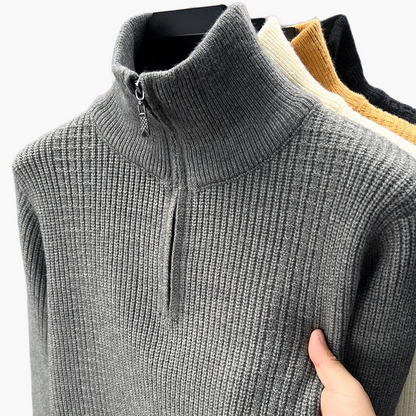 Women's half-zip knit sweater – fashionable autumn winter casual sweater