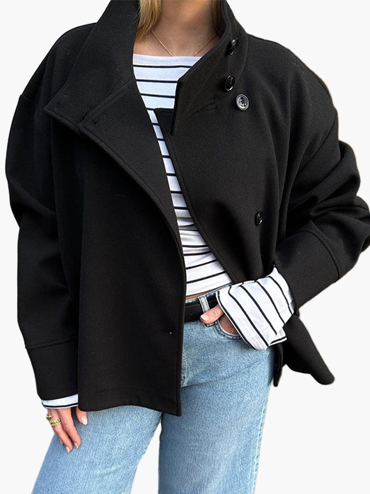 Damen Kurze Double-Breasted Übergangsjacke im modernen Stil – Elegant & Vielseitig für den Alltag