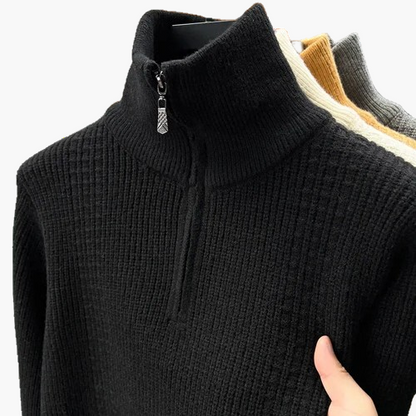 Women's half-zip knit sweater – fashionable autumn winter casual sweater