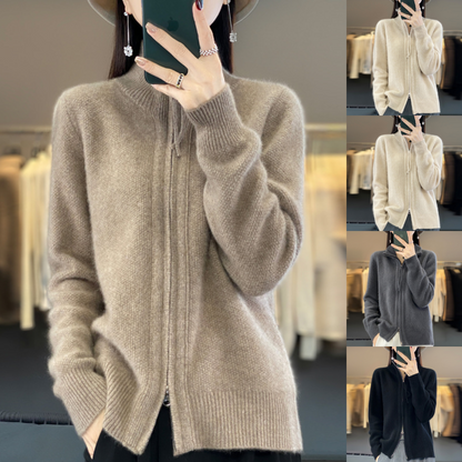 Damen Strickjacke mit Reißverschluss – Klassischer Stil für Büro und Freizeit
