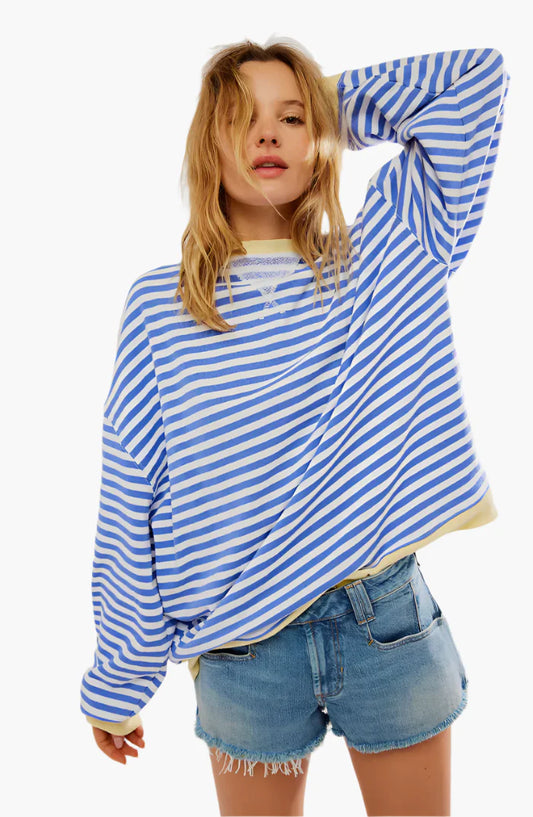 Women's Oversized Striped Sweater for Autumn – Casual, Cozy Sweater for Everyday & Leisure