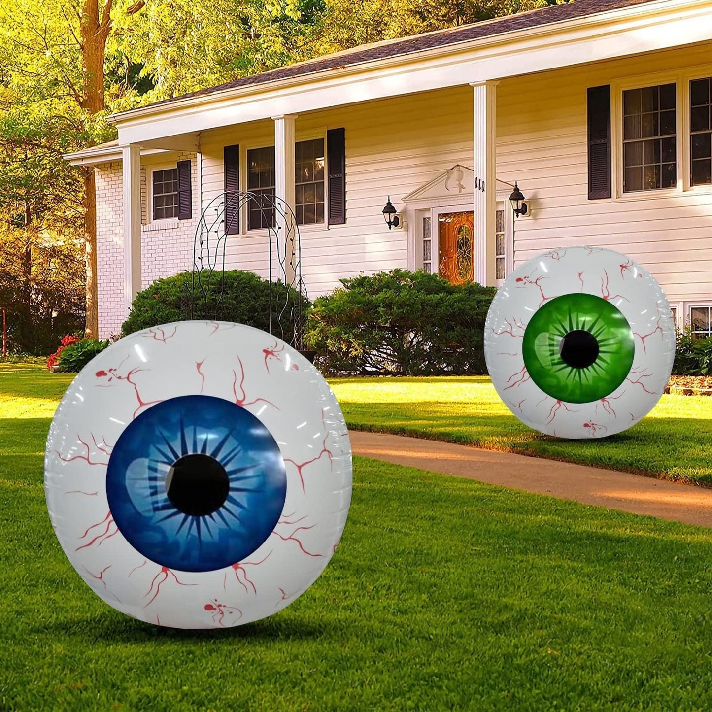 Halloween decoration inflatable giant eyes for garden & party – creepy horror eyeball balloons for Halloween decorations