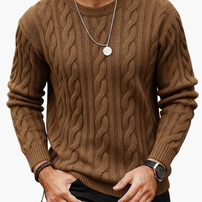 Men's Cable Knit Sweater – Fashionable Casual Look for Autumn and Winter
