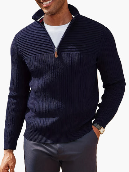 Men's Half-Zip Knit Sweater – Stylish Casual Sweater for Autumn and Winter
