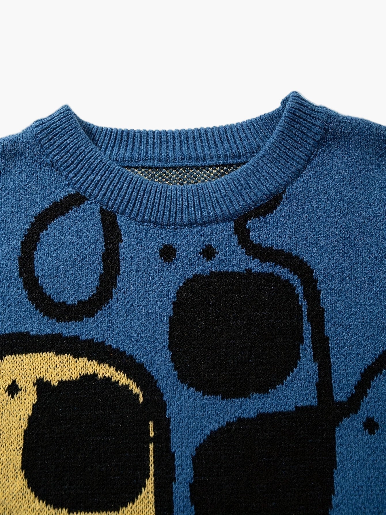 Men's Sweater with Abstract Dog Pattern, Casual Streetwear Style for Autumn and Winter