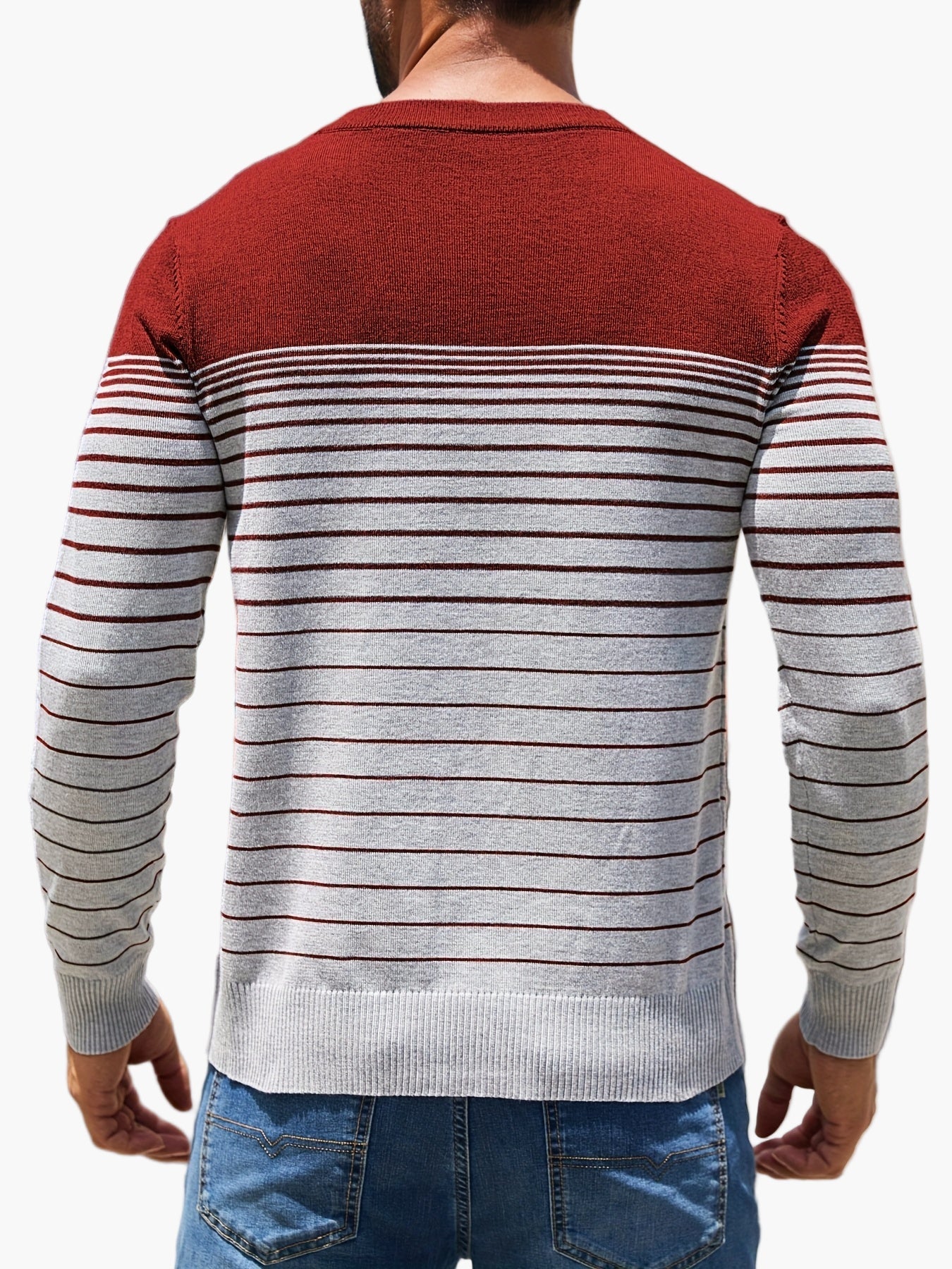 Men's Sweater Casual Stripe Pattern Long Sleeve – Stylish for Everyday and Leisure