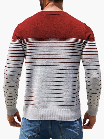Men's Sweater Casual Stripe Pattern Long Sleeve – Stylish for Everyday and Leisure