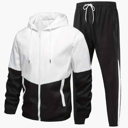 Herren Trainingsanzug Sportlicher Freizeit Jogginganzug mit Kapuze – Zweiteiliges Set für Alltag & Fitness