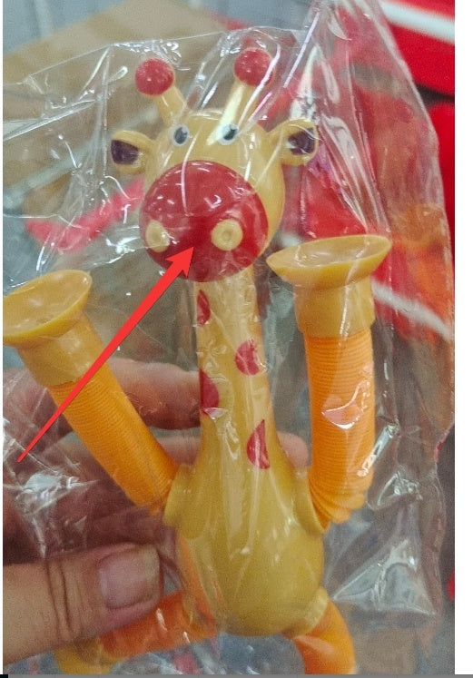 Kinder Cartoon Telescopic Giraffe Fidget Spielzeug mit Saugnapf – Stressabbau & Sensorischer Spaß