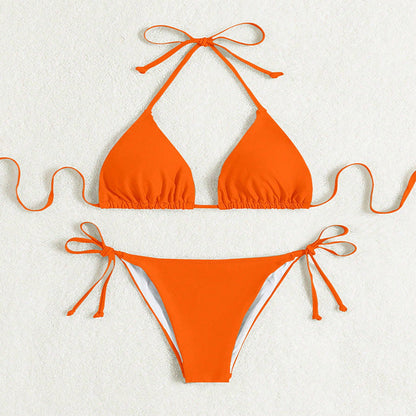 Helen – Bikinis with tied halter in solid color