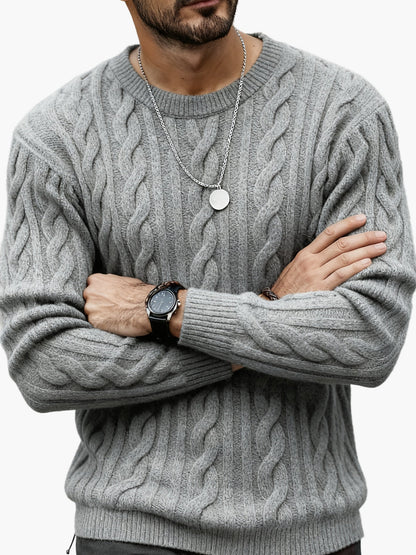 Men's Cable Knit Sweater – Fashionable Casual Look for Autumn and Winter
