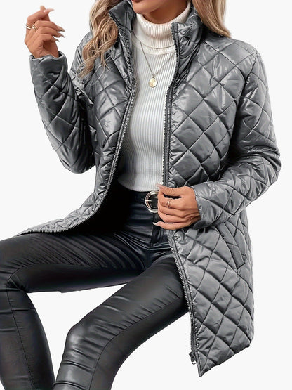 Women's quilted jacket with zipper – fashionable transitional jacket for everyday and leisure use