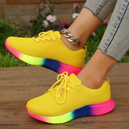 Sandra – Schnürschuhe mit Regenbogensohle