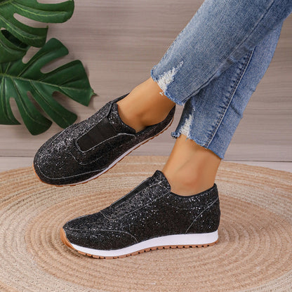 Kim – Glitzernde Damen-Slipper mit Runde Zehen