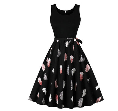 Jessica – Elegantes Spitzenkleid mit tropischem Druck