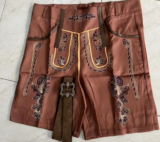 Herren Trachtenhose Kurz – Traditioneller Stil für Oktoberfest & Volksfeste
