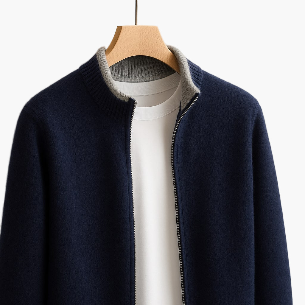 Herren Strickjacke mit Reißverschluss – Moderner Business- und Freizeitstil