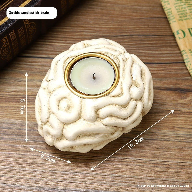 Halloween Gothic Candle Holder for Decoration – Heart, Brain, Spine – Creepy Table Decor