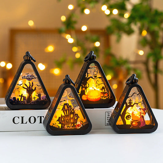 Halloween decoration LED lantern – atmospheric table lamp for spooky Halloween decorations