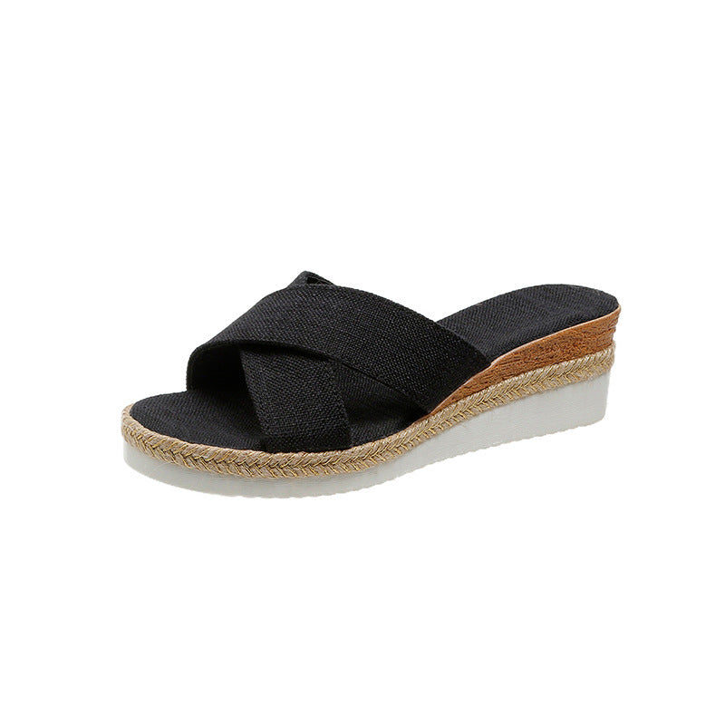 Joanne – Sommerliche Damen Sandalen mit Hanf Wedge und Plattform