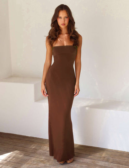 Damen Elegantes Bodycon Maxikleid mit Spaghettiträgern – Abendmode für besondere Anlässe und Partys
