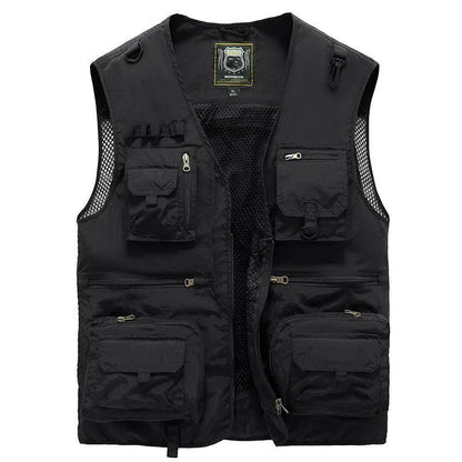 Men's Outdoor Vest with Many Pockets – Breathable Utility Vest for Camping, Fishing, Hiking & Adventure