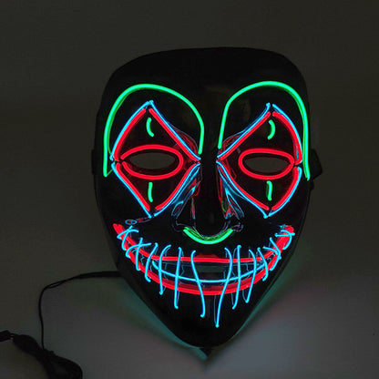 Halloween LED Light Mask for Adults – Creepy Party and Costume Mask with Neon Effect