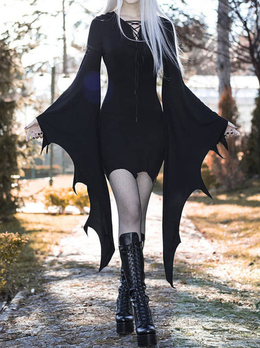 Halloween women's dress vampire bat witch costume gothic party outfit