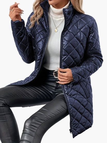 Women's quilted jacket with zipper – fashionable transitional jacket for everyday and leisure use